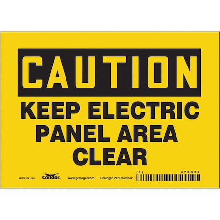Safety Sign, 5 in Height, 7 in Width, Vinyl, Horizontal Rectangle, English, 475N28 MPN:475N28