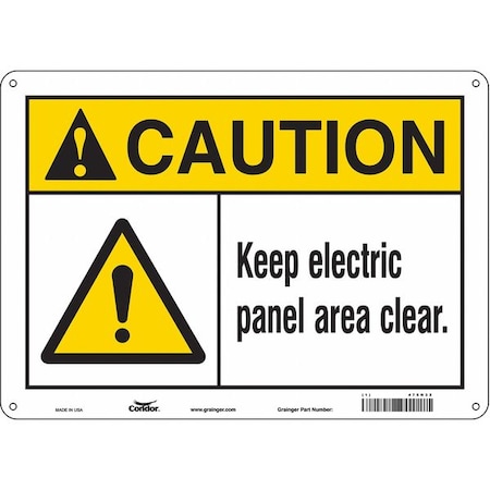 Safety Sign, 10 in Height, 14 in Width, Aluminum, Horizontal Rectangle, English, 475N32 MPN:475N32