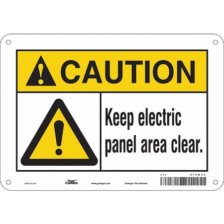 Safety Sign, 7 in Height, 10 in Width, Polyethylene, Vertical Rectangle, English, 475N33 MPN:475N33