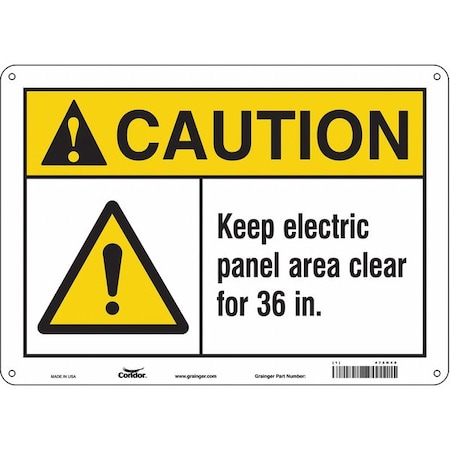 Safety Sign, 10 in Height, 14 in Width, Aluminum, Horizontal Rectangle, English, 475N40 MPN:475N40