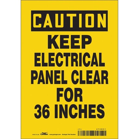 Safety Sign, 10 in Height, 7 in Width, Vinyl, Horizontal Rectangle, English, 475N51 MPN:475N51