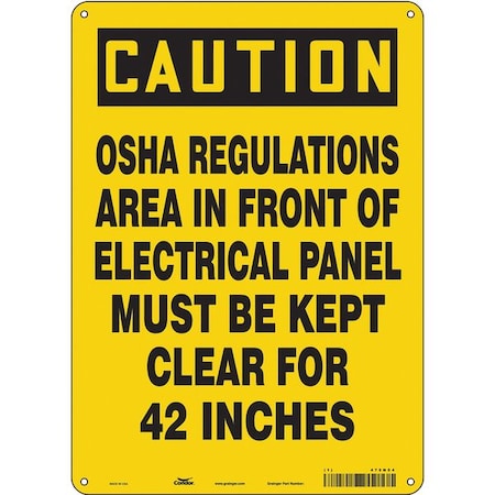 Safety Sign, 14 in Height, 10 in Width, Aluminum, Vertical Rectangle, English, 475N54 MPN:475N54