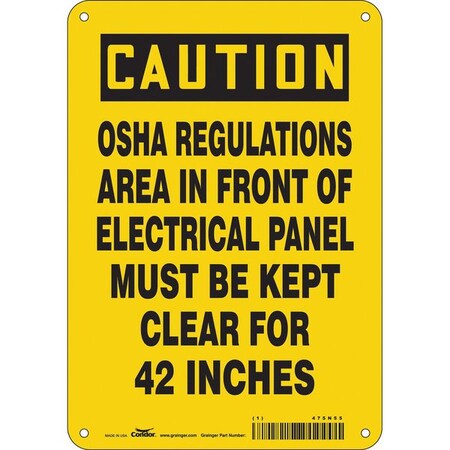 Safety Sign, 10 in Height, 7 in Width, Polyethylene, Horizontal Rectangle, English, 475N55 MPN:475N55