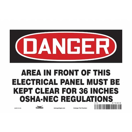 Safety Sign, 7 in Height, 10 in Width, Aluminum, Vertical Rectangle, English, 475N66 MPN:475N66