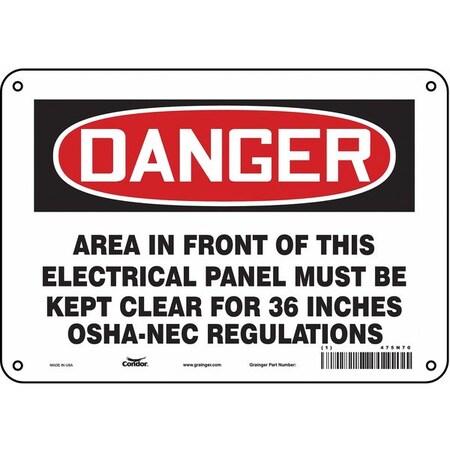 Safety Sign, 7 in Height, 10 in Width, Polyethylene, Vertical Rectangle, English, 475N70 MPN:475N70