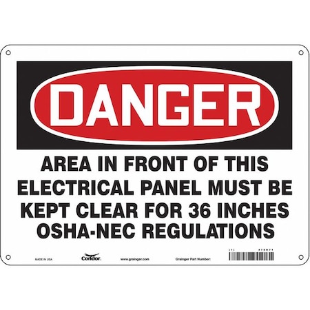 Safety Sign, 10 in Height, 14 in Width, Polyethylene, Horizontal Rectangle, English, 475N71 MPN:475N71