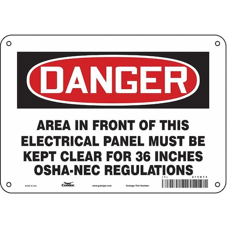 Safety Sign, 7 in Height, 10 in Width, Vinyl, Vertical Rectangle, English, 475N73 MPN:475N73