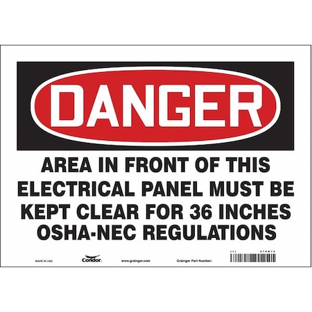 Safety Sign, 10 in Height, 14 in Width, Vinyl, Horizontal Rectangle, English, 475N74 MPN:475N74