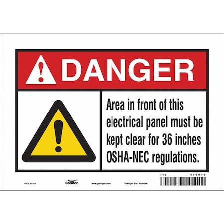 Safety Sign, 7 in Height, 10 in Width, Vinyl, Vertical Rectangle, English, 475N79 MPN:475N79