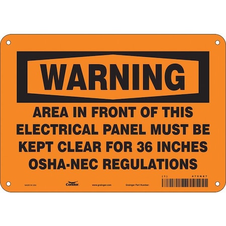 Safety Sign, 7 in Height, 10 in Width, Aluminum, Vertical Rectangle, English, 475N87 MPN:475N87