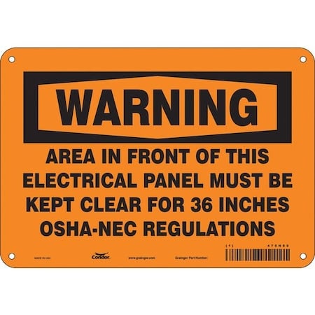 Safety Sign, 7 in Height, 10 in Width, Polyethylene, Vertical Rectangle, English, 475N89 MPN:475N89