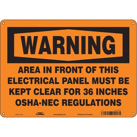 Safety Sign, 10 in Height, 14 in Width, Polyethylene, Horizontal Rectangle, English, 475N90 MPN:475N90