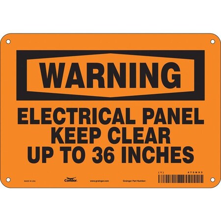 Safety Sign, 7 in Height, 10 in Width, Aluminum, Vertical Rectangle, English, 475N93 MPN:475N93