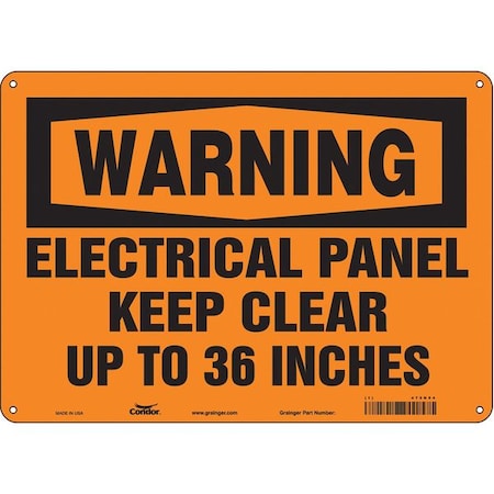 Safety Sign, 10 in Height, 14 in Width, Aluminum, Horizontal Rectangle, English, 475N94 MPN:475N94