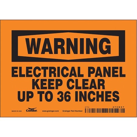 Safety Sign, 5 in Height, 7 in Width, Vinyl, Horizontal Rectangle, English, 475N97 MPN:475N97