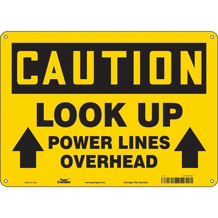 Safety Sign, 10 in Height, 14 in Width, Aluminum, Horizontal Rectangle, English, 475P50 MPN:475P50