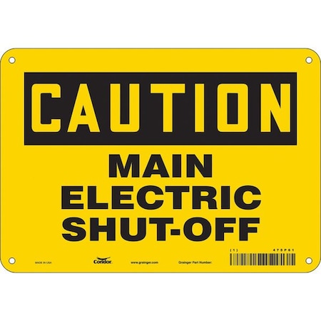 Safety Sign, 7 in Height, 10 in Width, Aluminum, Vertical Rectangle, English, 475P61 MPN:475P61