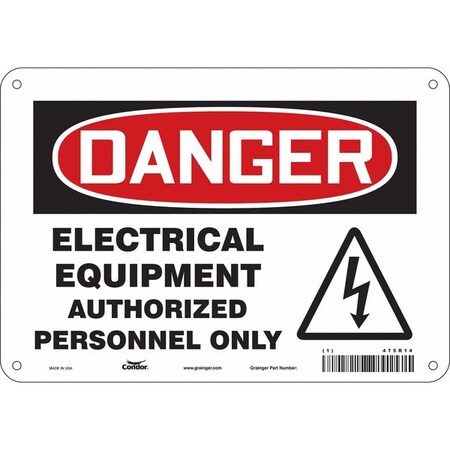 Safety Sign, 7 in Height, 10 in Width, Polyethylene, Vertical Rectangle, English, 475R14 MPN:475R14