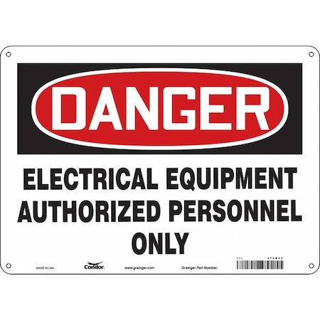 Safety Sign, 10 in Height, 14 in Width, Aluminum, Horizontal Rectangle, English, 475R42 MPN:475R42