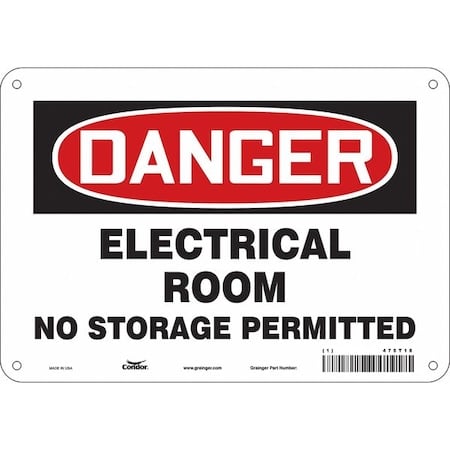 Safety Sign, 7 in Height, 10 in Width, Aluminum, Vertical Rectangle, English, 475T18 MPN:475T18
