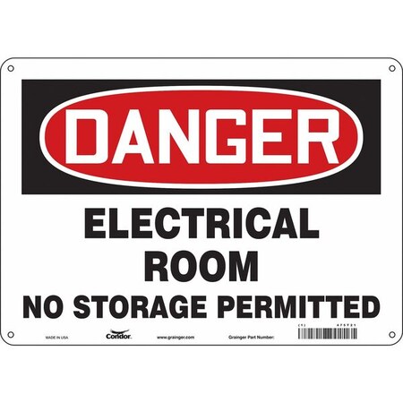 Safety Sign, 10 in Height, 14 in Width, Polyethylene, Horizontal Rectangle, English, 475T21 MPN:475T21