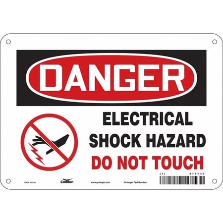 Safety Sign, 7 in Height, 10 in Width, Aluminum, Vertical Rectangle, English, 475T30 MPN:475T30