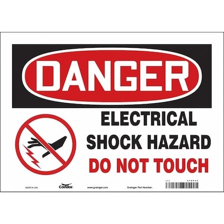 Safety Sign, 10 in Height, 14 in Width, Vinyl, Horizontal Rectangle, English, 475T35 MPN:475T35
