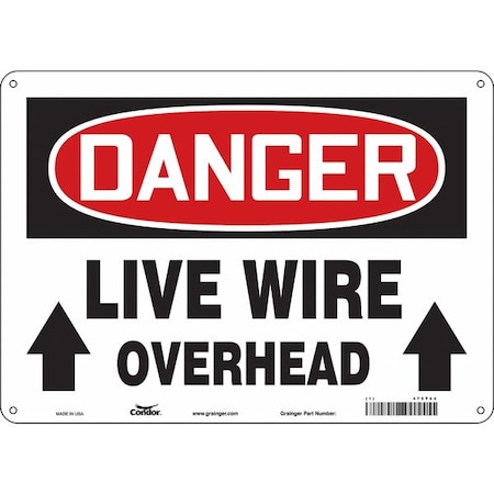 Safety Sign, 10 in Height, 14 in Width, Fiberglass, Horizontal Rectangle, English, 475T44 MPN:475T44