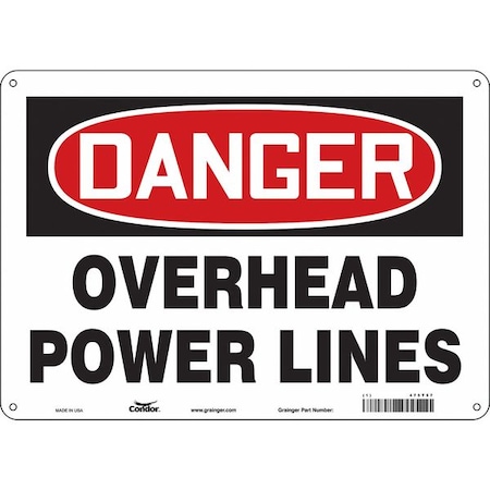 Safety Sign, 10 in Height, 14 in Width, Aluminum, Horizontal Rectangle, English, 475T57 MPN:475T57