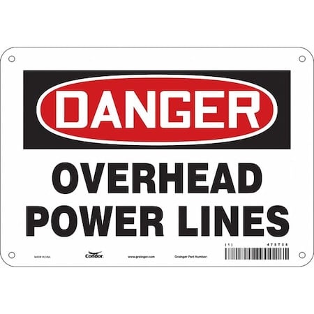 Safety Sign, 7 in Height, 10 in Width, Polyethylene, Vertical Rectangle, English, 475T58 MPN:475T58