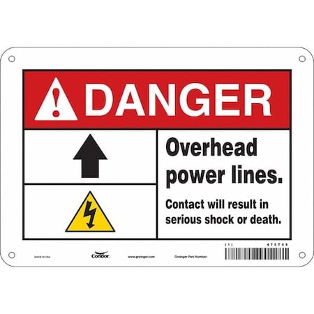 Safety Sign, 7 in Height, 10 in Width, Aluminum, Vertical Rectangle, English, 475T68 MPN:475T68