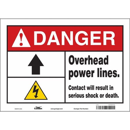 Safety Sign, 10 in Height, 14 in Width, Vinyl, Horizontal Rectangle, English, 475T73 MPN:475T73