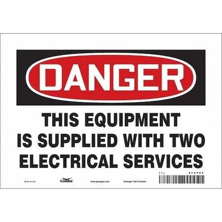 Safety Sign, 7 in Height, 10 in Width, Vinyl, Vertical Rectangle, English, 475T85 MPN:475T85