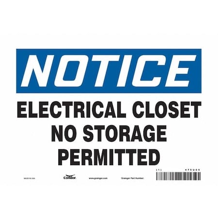 Safety Sign, 7 in Height, 10 in Width, Vinyl, Vertical Rectangle, English, 475U05 MPN:475U05