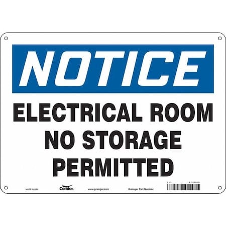 Safety Sign, 10 in Height, 14 in Width, Aluminum, Horizontal Rectangle, English, 475U08 MPN:475U08