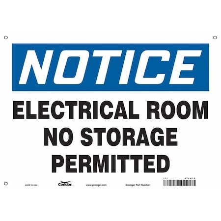 Safety Sign, 10 in Height, 14 in Width, Vinyl, Horizontal Rectangle, English, 475U12 MPN:475U12