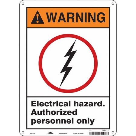Safety Sign, 14 in Height, 10 in Width, Aluminum, Vertical Rectangle, English, 475U39 MPN:475U39