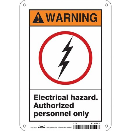 Safety Sign, 10 in Height, 7 in Width, Polyethylene, Horizontal Rectangle, English, 475U41 MPN:475U41