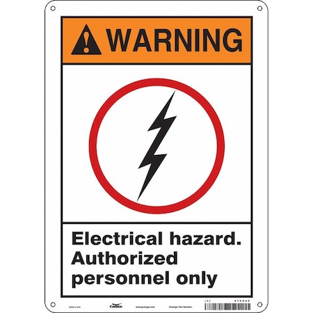 Safety Sign, 14 in Height, 10 in Width, Polyethylene, Vertical Rectangle, English, 475U42 MPN:475U42