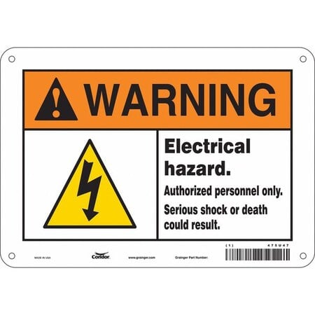 Safety Sign, 7 in Height, 10 in Width, Polyethylene, Vertical Rectangle, English, 475U47 MPN:475U47