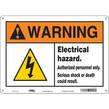 Safety Sign, 10 in Height, 14 in Width, Polyethylene, Horizontal Rectangle, English, 475U48 MPN:475U48