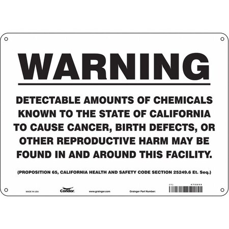 Safety Sign, 10 in Height, 14 in Width, Rectangle MPN:475U68