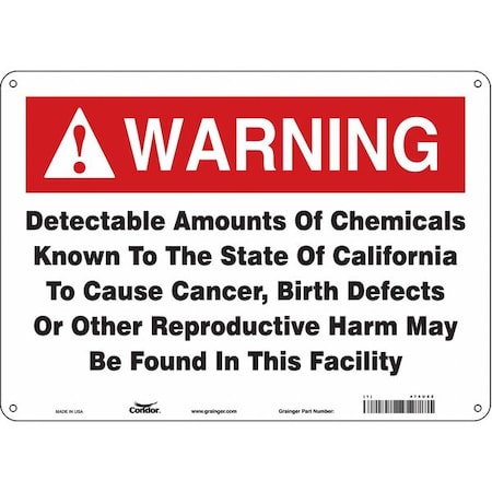 Safety Sign, 10 in Height, 14 in Width, Rectangle MPN:475U82