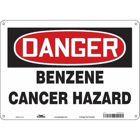 Safety Sign, 10 in Height, 14 in Width, Aluminum, Horizontal Rectangle, English, 475V71 MPN:475V71