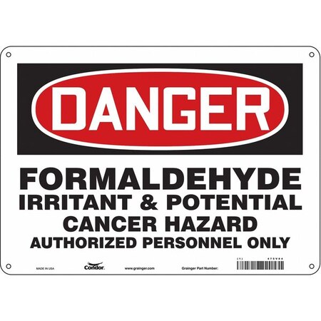 Safety Sign, 10 in Height, 14 in Width, Aluminum, Horizontal Rectangle, English, 475V84 MPN:475V84