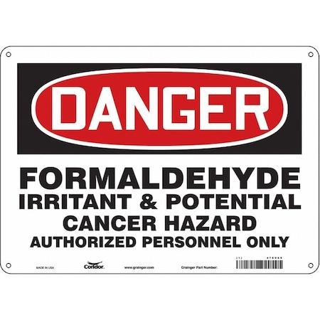 Safety Sign, 10 in Height, 14 in Width, Polyethylene, Horizontal Rectangle, English, 475V86 MPN:475V86