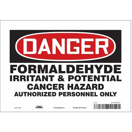 Safety Sign, 7 in Height, 10 in Width, Vinyl, Vertical Rectangle, English, 475V87 MPN:475V87
