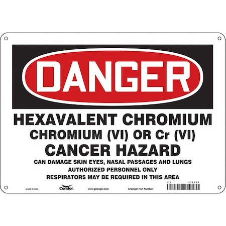 Safety Sign, 10 in Height, 14 in Width, Aluminum, Horizontal Rectangle, English, 475V90 MPN:475V90