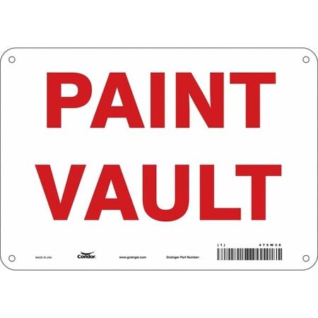 Safety Sign, 7 in Height, 10 in Width, Polyethylene, Vertical Rectangle, English, 475W38 MPN:475W38
