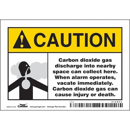 Chemical Sign, 3 1/2 in H, 5 in W, Vinyl, Horizontal Rectangle, English, 475W82 MPN:475W82